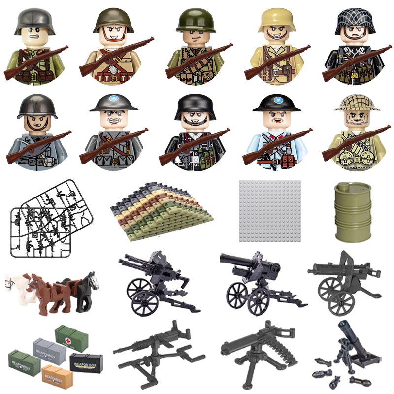 24pcs/batch WW2 Military Chara - Lego Minifigure Holder recension och pris