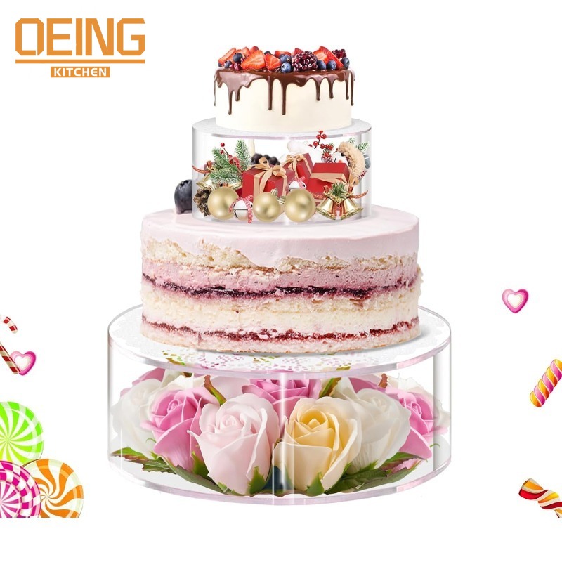 2/3 Pcs Acrylic Clear Cake Sta - Display Risers Set recension och pris